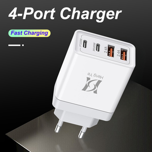 Au US EU phổ 4 trong 1 USB Ổ Cắm Sạc Nhanh Cắm Anh kép Loại C tường sạc 40W 4 Cổng USB C sạc khối - Product Image 3