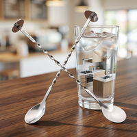 Cuillère à cocktail torsadée, outil de bar, métal, réutilisable, style classique