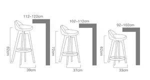 Nordic Pub Cafe Home Küche Leinen Stoff High-Theke Stuhl Drehbar-Stuhl aus Holz