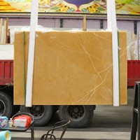 Losa de Piedra Ónix Amarillo Dorado Directo de Fábrica para Pared Decorativa Retroiluminada