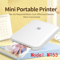 Printer Foto Saku Mini Portabel Nirkabel Mesin Cetak Genggam Mobile Warna Putih Model HPRT MT53