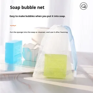 Bolsa de Almacenamiento de Residuos de Jabón Desechable de Plástico con Red Espumosa y Diseño de Burbujas - Product Image 4