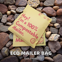 Emballage d'expédition pour vêtements personnalisé avec logo, écologique, résistant à l'humidité, épaisseur 4 mil, 100% biodégradable et compostable