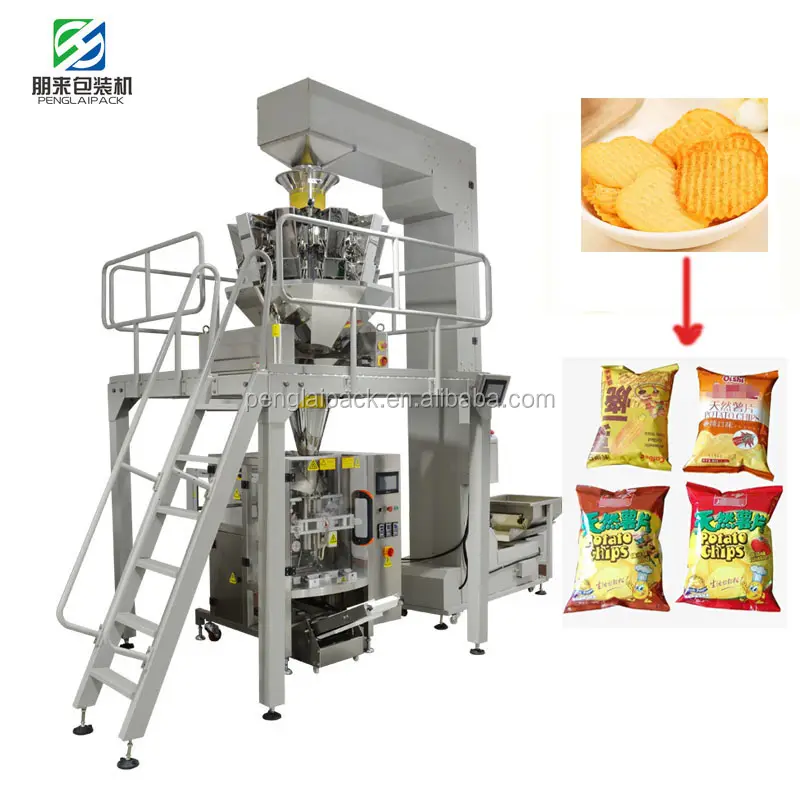 Mesin kemasan Popcorn multifungsi, mesin pengepakan keripik kentang otomatis