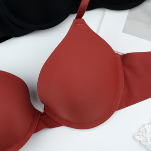 Reggiseno lucido con anello in acciaio, tre file e due fibbie, spalline regolabili, alla moda, push-up, all'ingrosso - Product Image 4