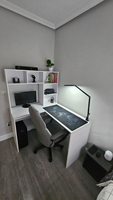 Bureau d'angle en gros pour usine, bureau d'étude blanc, bureau d'ordinateur en L avec étagère