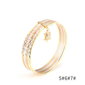 Beverly Catholic Tricolor Bangle Jewelry 14K 18K Gold Filled Religious With Charms <span class=keywords><strong>Semanario</strong></span> Pulseras Mexican - Product Image 2