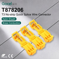 Connecteur de câblage rapide Gocel T878206 jaune, type T-Tap, sans dénudage, à perforation d'isolation, borne 4,0 mm², en nylon ignifuge