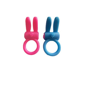 Anello Vibrante per Ritardo dell'Eiaculazione a Forma di Coniglio, Silicone+ABS Rosa, Co-Shock, Anelli per Clitoride e Pene, Giocattoli per Adulti per Coppie - Product Image 1