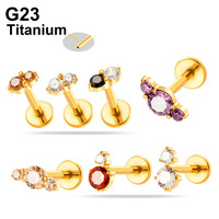 Anting-anting tusuk gaya Push Pin F136 Titanium, cincin bibir, perhiasan tindik modis. Silakan minta katalog.