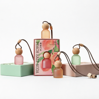 Désodorisant de voiture longue durée 10 ml sans sulfate, flacon en verre suspendu avec bouchon en bois, diffuseur sans alcool, 6 mois, personnalisable