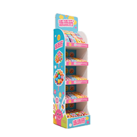 Présentoir portable moderne personnalisé en carton ondulé pour snacks, noix, pain, bonbons, chocolat, chips