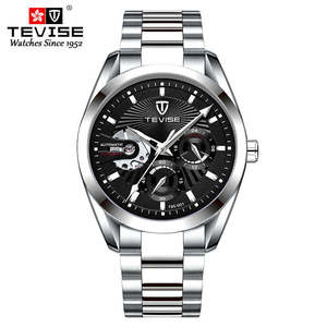 Reloj Mecánico Automático TEVISE 795-001 para Hombre, Correa de Acero Inoxidable, Esfera Esqueleto, Resistente al Agua, Luminoso, para Negocios - Product Image 5