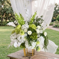 Bouquet de 70 fleurs artificielles en soie, hydrangea blanc et phalaenopsis en cascade, pour centre de table de mariage, fournisseur de décoration florale