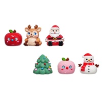 Jouet anti-stress en résine TPR de la série de Noël en dessin animé, renne, emballage en boîte cadeau, ornements décoratifs de bureau, 14