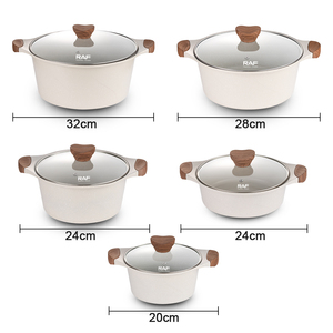 Juego de Utensilios de Cocina RAF R.80003 Modernos y Ecológicos de <span class=keywords><strong>Aluminio</strong></span> <span class=keywords><strong>Fundido</strong></span> Antiadherente con Fondo de Mármol para Cocina de Gas - Product Image 2