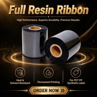 Cinta de Transferencia Térmica Negra de Resina de Alta Calidad de 110 mm x 300 m para Impresoras de Códigos de Barras de Etiquetas Sintéticas