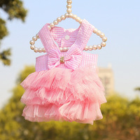Nouvelle Robe-Jupe Mignonne à Bretelles Rayées en Maille pour Chiens et Chats, Collection Printemps-Été
