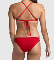 Ensemble bikini triangle uni pour femme, dos croisé à nouer, maillot de bain deux pièces, sport, surf, plage, vente en gros personnalisée