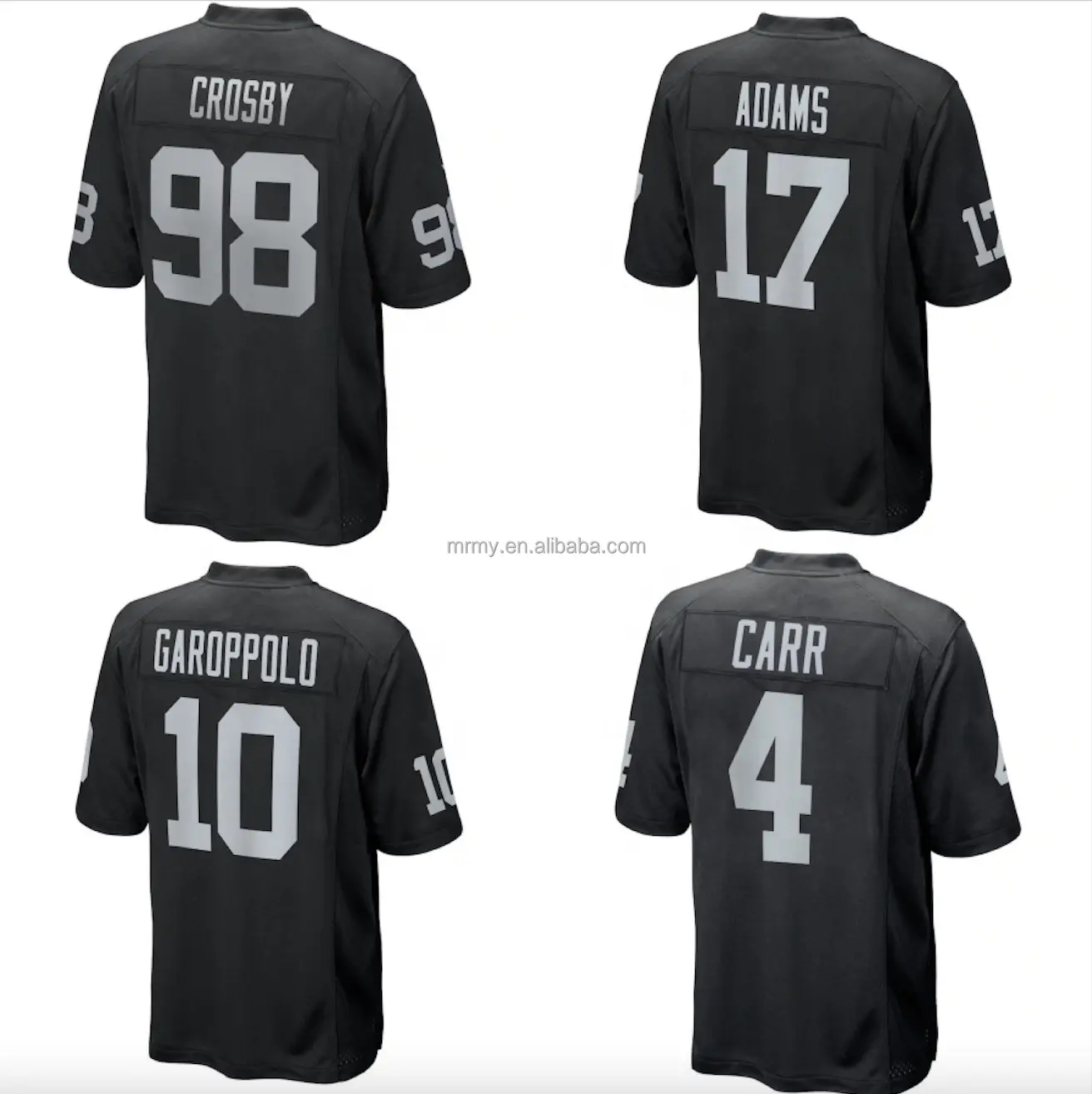 Beste Qualität #98 CRO'SBY #17 ADAMS #10 GAROPPOLO #4 CARR Stitch American Football Trikot