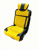 Siège passager simple en cuir de luxe jaune et noir, convertible en lit, compatible Sprinter, avec rabattement réversible, direct usine