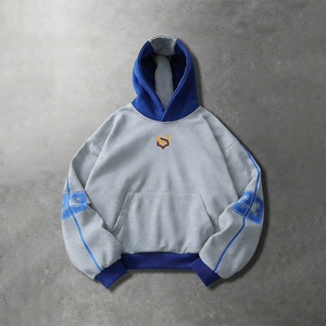 Sweat à capuche Kingsen pour homme, style Hip Hop, en polaire, brodé, imprimé numérique personnalisé, colorblock, coupe oversize, anti-rétrécissement, respirant - Product Image 1