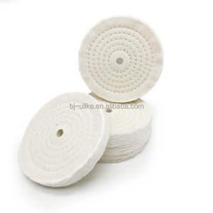 Tampons de polissage en coton extra épais de 6 pouces avec support Velcro OEM pour meuleuse d'établi avec trou de montage pour polissage automobile - Product Image 4