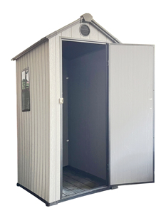 Caseta de <span class=keywords><strong>Resina</strong></span> de 3x5 pies para Exteriores, Caseta de Almacenamiento de Herramientas de Jardín con Puertas con Cerradura, Almacenamiento de Herramientas para Jardín, Gris Claro - Product Image 2