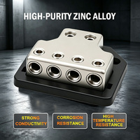 Bloc de distribution d'alimentation pour autoradio 4AWG 2 entrées 4 sorties 8AWG avec porte-fusible pour accessoires de répartiteur audio de voiture