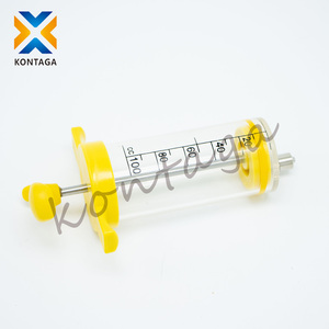 Inyector de Vacunas para Animales de 100 ml, Pistola de Inyección de Plástico y Acero, <span class=keywords><strong>Jeringa</strong></span> Veterinaria <span class=keywords><strong>sin</strong></span> Tapa Dosificadora para Ganado - Product Image 1