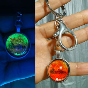 Vente en gros design spécial Noctilucence veilleuses rondes K9 porte-clés en cristal brillant porte-clés boule <span class=keywords><strong>de</strong></span> verre pour cadeaux promotionnels - Product Image 3