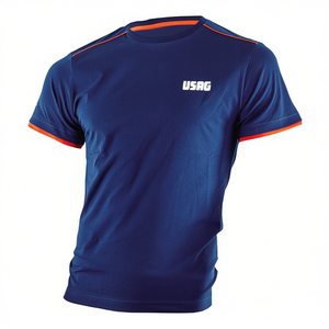 T-shirt pour homme USAG bleu marine à manches courtes, vêtements de sport - Product Image 2
