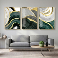 Art mural abstrait triptyque personnalisé nordique, cadre en alliage d'aluminium, support en plexiglas, base en papier, écologique, durable, utilisation en intérieur