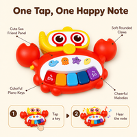 Xylophone Crabe, Jouet Musical pour Bébé, Clavier Musical pour Nourrissons et Tout-petits, Premier Piano d'Éveil