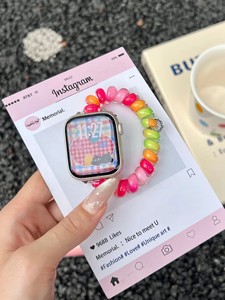 สายรัดโทรศัพท์แบบยืดหยุ่นสีสันสดใสสำหรับสายนาฬิกา <span class=keywords><strong>Apple</strong></span> <span class=keywords><strong>Watch</strong></span> ขนาด 40/44 41/45 มม. พร้อมห่วงคล้องแบบ Ultra สำหรับ IWatch S10 42/46 มม. 987SE - Product Image 4