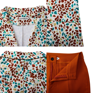 D603 Completo Elegante da <span class=keywords><strong>Donna</strong></span> per Ufficio, Set Blazer Stampato con <span class=keywords><strong>Pantaloni</strong></span>, <span class=keywords><strong>Tailleur</strong></span> Due Pezzi per Donne - Product Image 5