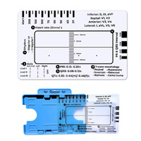 Regla de interpretación de ECG portátil Titan, tarjeta de herramienta de medición de EKG médica, estuche protector de plástico azul, ligero, para formas de onda
