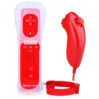 Manette sans fil 2 en 1 2,4 GHz avec télécommande Nunchuck pour Wii U avec moteur de vibration