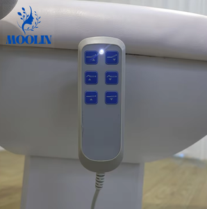 Lit de <span class=keywords><strong>massage</strong></span> électrique de luxe blanc en métal à 3 moteurs hydrauliques avec éclairage pour salon de beauté, hôtel et salle de sport - Product Image 3