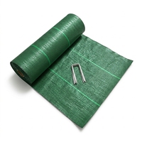 Toile de paillage en polypropylène tissé vert pour aménagement paysager, couvre-sol anti-mauvaises herbes noir pour l'agriculture, barrière de contrôle des adventices