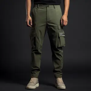 Pantalones cargo con botones en la entrepierna para hombre sueltos de talla grande personalizados