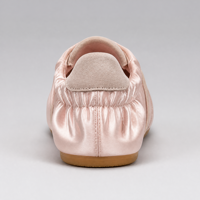 Baskets décontractées rétro pour femmes en satin de soie avec empiècements en daim, à lacets, semelle en caoutchouc, légères, style marche