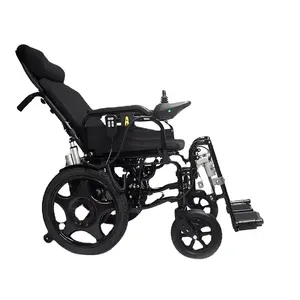 Sedia a rotelle con schienale alto per paralisi cerebrale per adulti sedia a rotelle elettrica regolabile pieghevole per persone con disabilità