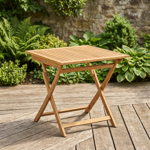 Table à manger carrée pliante en bois massif, design rustique moderne, meubles pour la maison, utilisation intérieure/extérieure, 4 places - Product Image 3