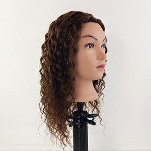 Đầu mannequin tập tóc nữ 16 inch, tóc người 100% Remy, sóng xoăn, <span class=keywords><strong>d</strong></span>ùng để tạo kiểu tóc & tạo mẫu, thực hành cắt, tết tóc - Product Image 6