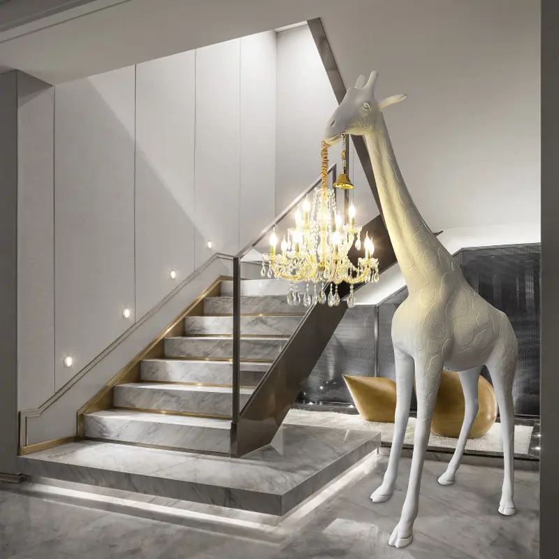 नॉर्डिक minimalist रचनात्मक बड़ा मूर्तिकला होटल मंजिल प्रकाश कमरे में रहने वाले सजावट कोने पशु लक्जरी खड़े आधुनिक नेतृत्व में फर्श दीपक