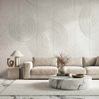Panneau mural texturé à rainures circulaires, panneau en bois massif à rainures courbes, panneau mural décoratif en relief 3D pour hôtel, villa