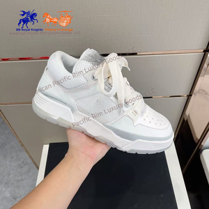 Men Black <b>White</b> Mesh Leather Low Top <b>Lace</b> Up Casual Sneakers Thick Sole Streetwear Shoes - Product Image 6