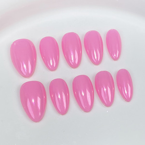 <span class=keywords><strong>Uñas</strong></span> de Gel Sólido con Purpurina <span class=keywords><strong>Rosa</strong></span>, Estilo Clásico y Asequible, Estilo Old Money, Nuevo, Almendradas, Francesas, <span class=keywords><strong>Uñas</strong></span> Artificiales - Product Image 2