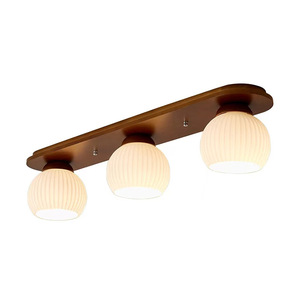 GUARTFOREST โคมไฟเพดานไม้ LED 3 หลอดสไตล์โมเดิร์นมินิมอลสำหรับห้องนั่งเล่นห้องนอนระเบียง - Product Image 5
